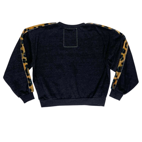 Aviator Nation Cheetah Stripe Crewneck Sweatshirt Size Small - Picture 7 of 9